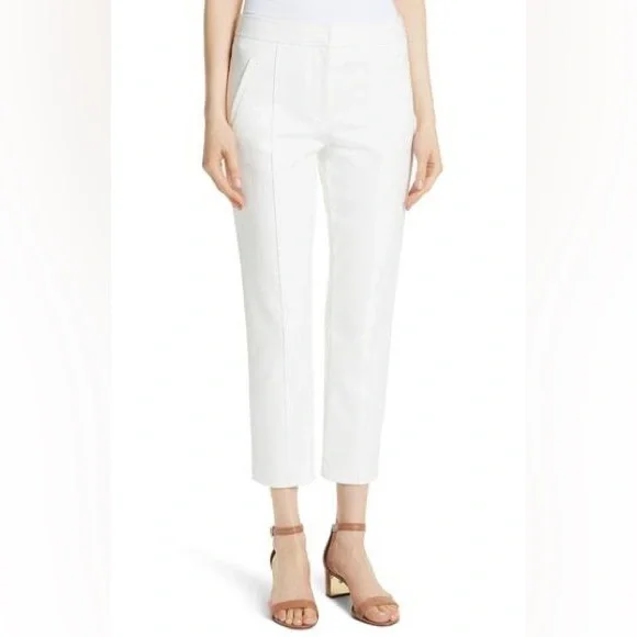 Tory Burch Cream Vanner Slim Trousers - Picture 4 of 5